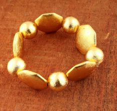 22k Gold plated Chunky Finding Stretchable bracelet, Brass handmade jewelry